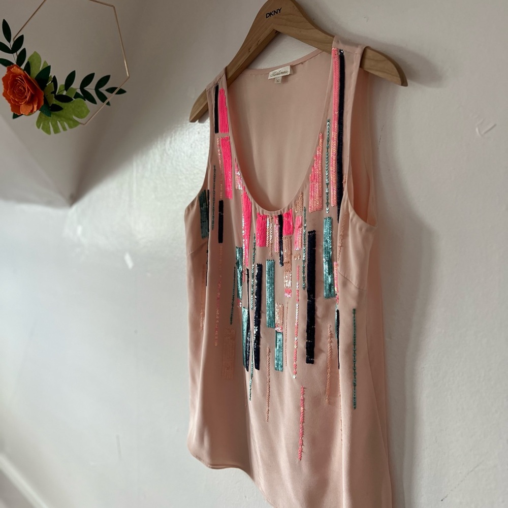 EUC Shoshanna 100% silk sequin top